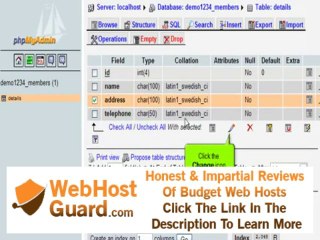 Modifying fields in database tables with phpMyAdmin | FastDot Cloud Hosting