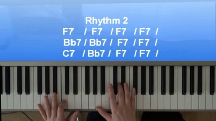 Excerpt of lesson 21 from the Chordpiano-Workshop - The 12 bars blues progression
