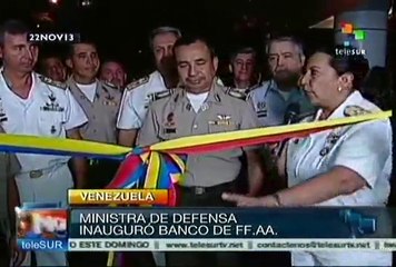 Ministra de Defensa inaugra primer banco de las fuerzas armadas