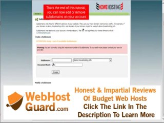 Howe Hosting: How To Add Sub Domain in cPanel