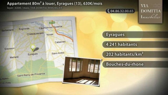 Appartement 80m² à louer, Eyragues (13), 630€/mois