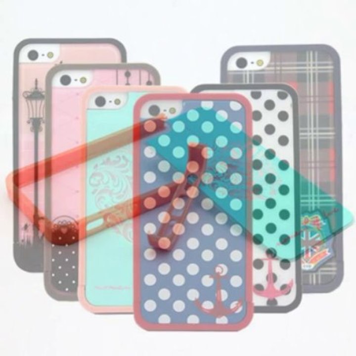 Hytparts.com-For iPhone 5 Chic Protector Hard Plastic Skin Cover Cute Lovely Girly Slider Bumper Case Light Blue