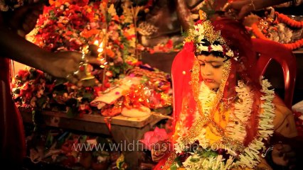 Child being worshipped during Durga puja: Kolkata