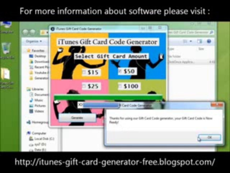 iTunes Gift Card generator 2013 no survey no password updated