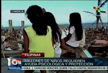 Millones de niños filipinos requieren protección: ONU
