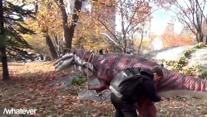 Walking A Pet Dinosaur In Central Park