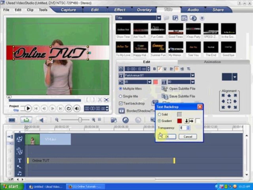 3rd Lesson Of Ulead Video Studio