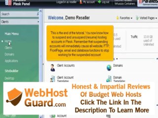 micfo | how to suspend and unsuspend a hosting account in Plesk reseller