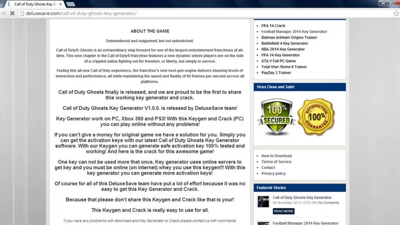 Call of Duty Ghosts Key generator `` Keygen + Crack [+ multiplayer] Release all