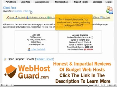 Reviewing your hosting packages in WHMCS - WHMCS Tutorial presented by KVCHosting.com