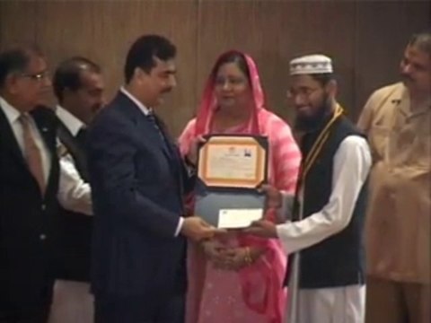 Students of Institute of Islaamic Sciences Islamabad Receiving Medals and Awards from Prime Minister of Pakistan