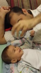 Arham khan playing with his Baba