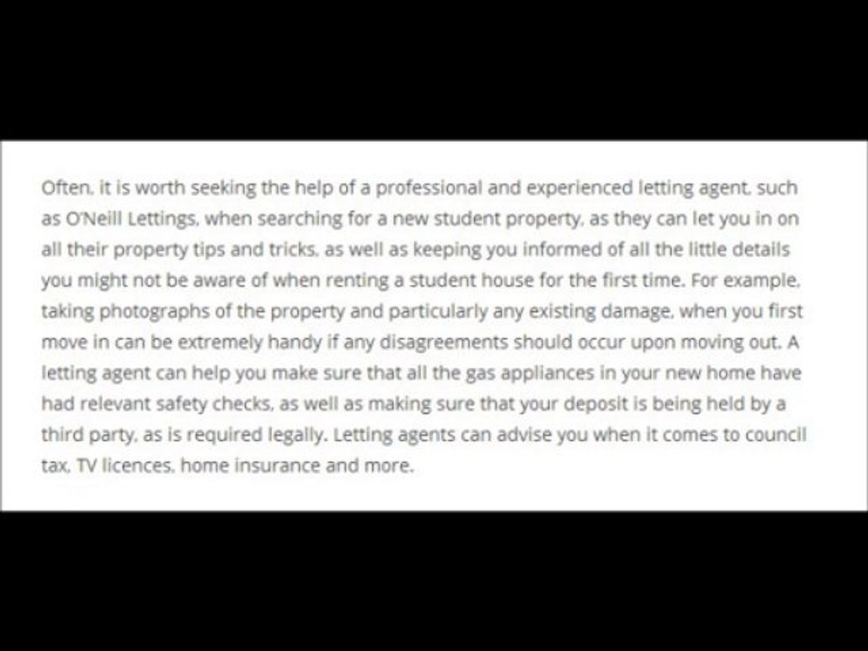 Rental Property Tips for Students l O’Neill Lettings