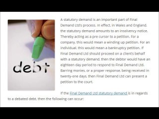 Final Demand Ltd l Statutory Demand