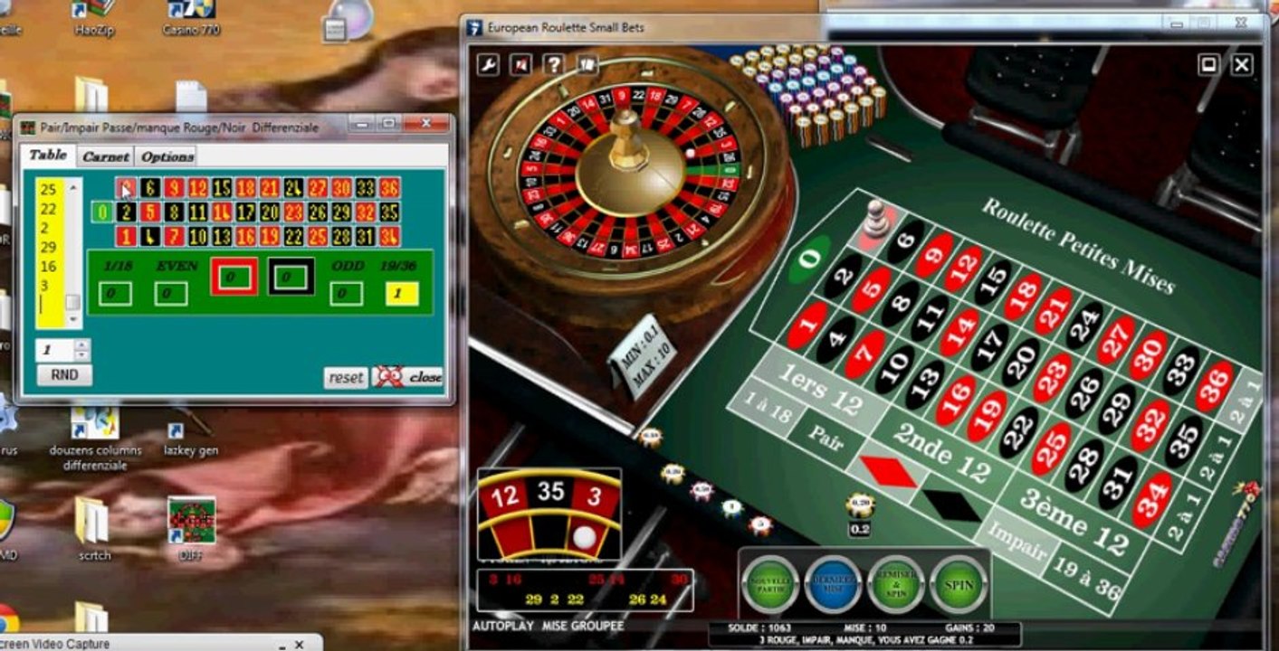 Pair/Impair  Rouge/Noir  Passe/Manque Differenziale