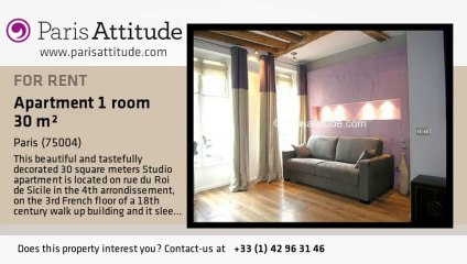 Studio Apartment for rent - St Paul, Paris - Ref. 3807