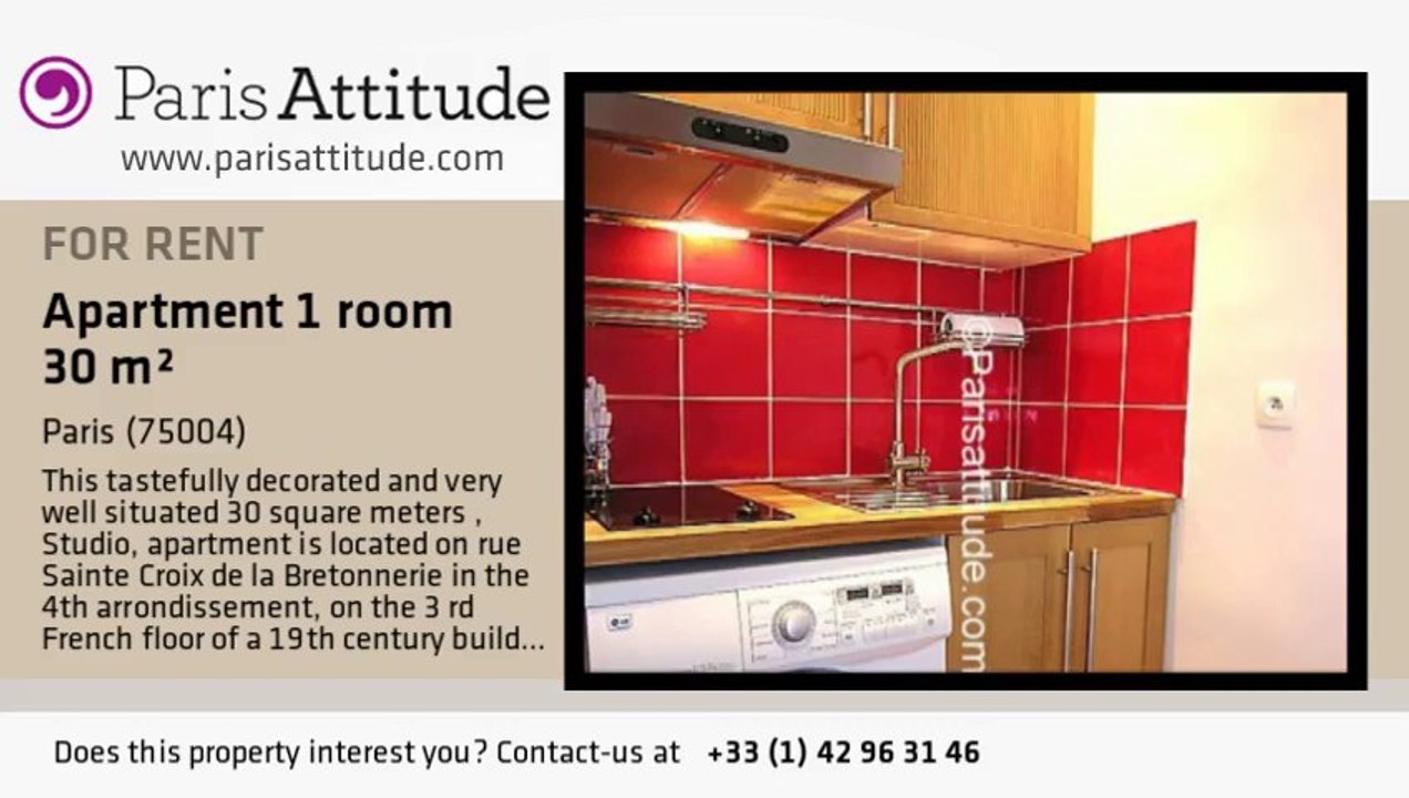 Studio Apartment for rent - Centre George Pompidou, Paris - Ref. 6332