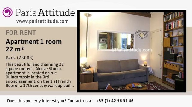 Alcove Studio Apartment for rent - Centre George Pompidou, Paris - Ref. 677