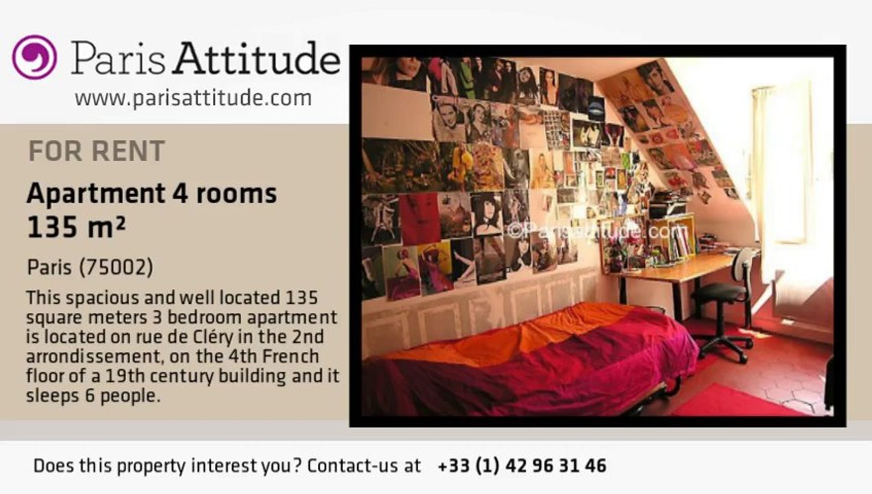 3 Bedroom Apartment for rent - Montorgueil, Paris - Ref. 1480