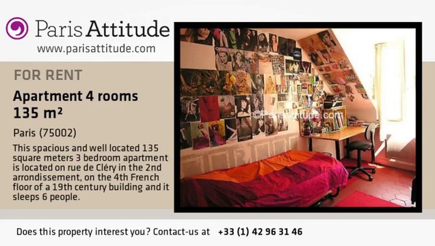 3 Bedroom Apartment for rent - Montorgueil, Paris - Ref. 1480