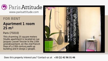 Studio Apartment for rent - Canal St Martin, Paris - Ref. 3292