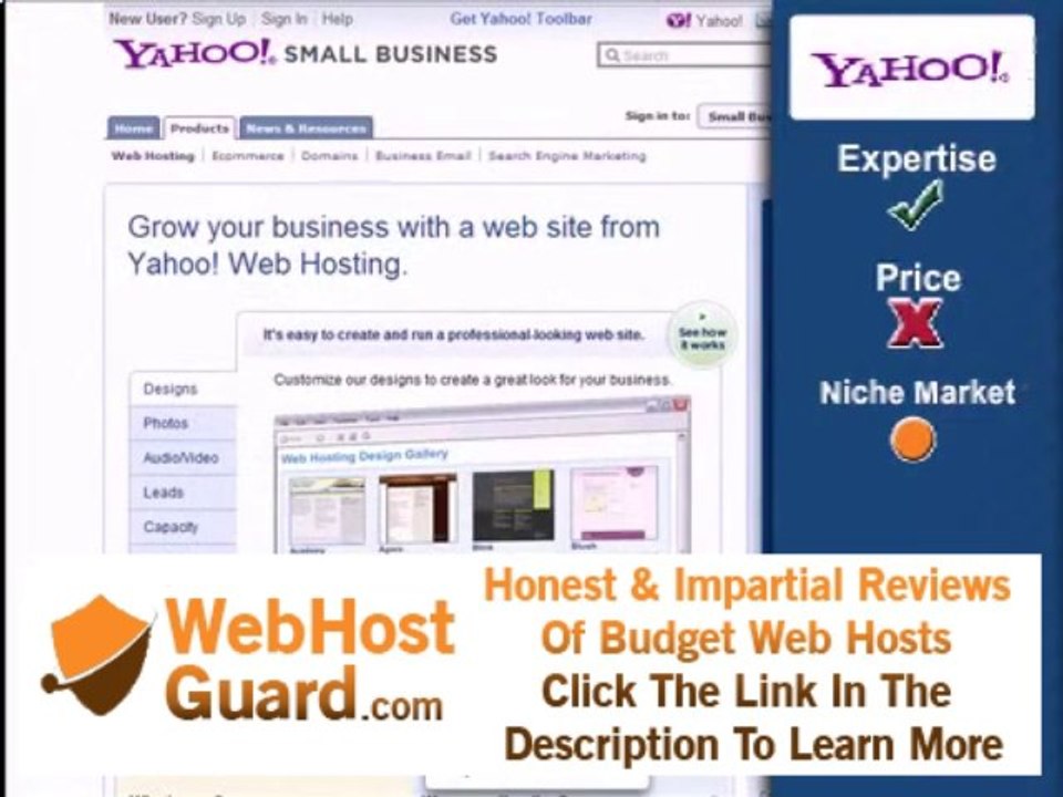 Yahoo Web review by Hosting-Review.com