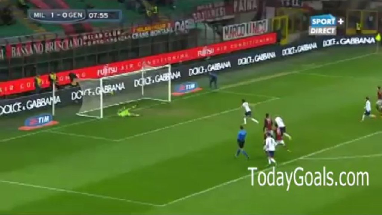 Alberto Gilardino penalty AC Milan 1-1 Genoa - TodayGoals.com