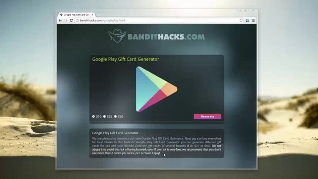 Gratuite Google Play Générateur de Cartes-cadeaux - Free Gift Card Code Generator 2013