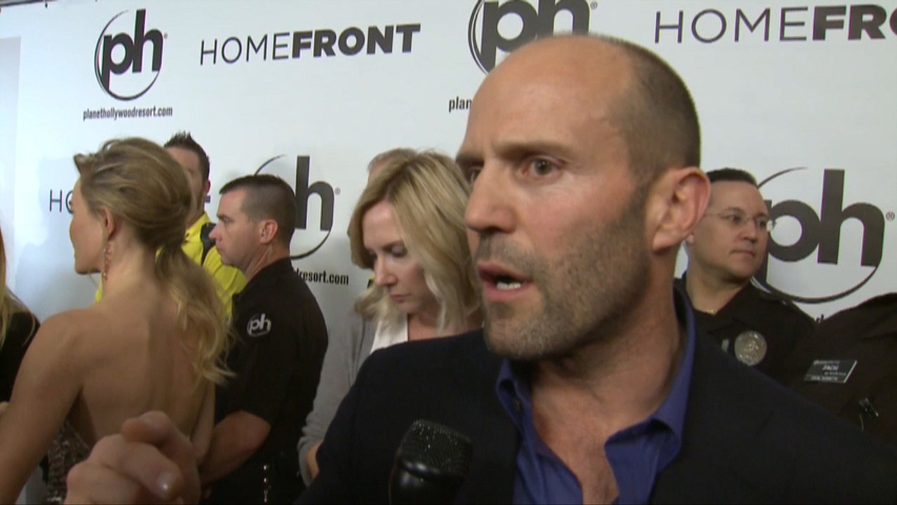 Jason Statham Talks About Sylvester Stallone At Homefront Premiere