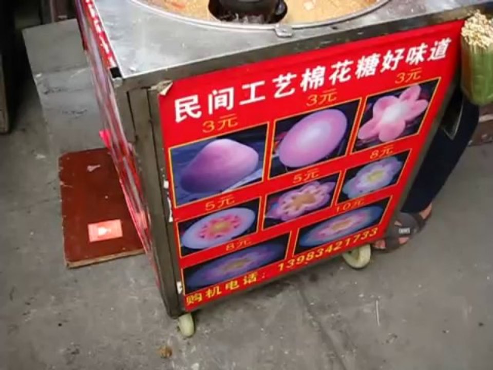 Making Cotton Candy in China