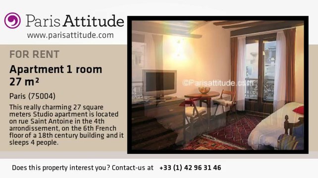 Studio Apartment for rent - Place des Vosges, Paris - Ref. 1884