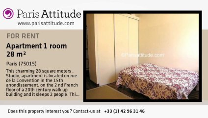 Studio Apartment for rent - Convention, Paris - Ref. 6358