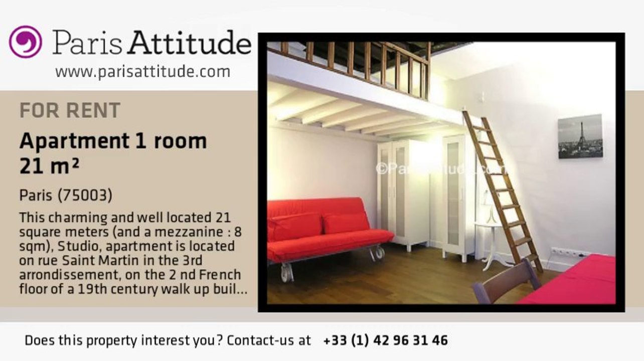 Studio Apartment for rent - Centre George Pompidou, Paris - Ref. 5487