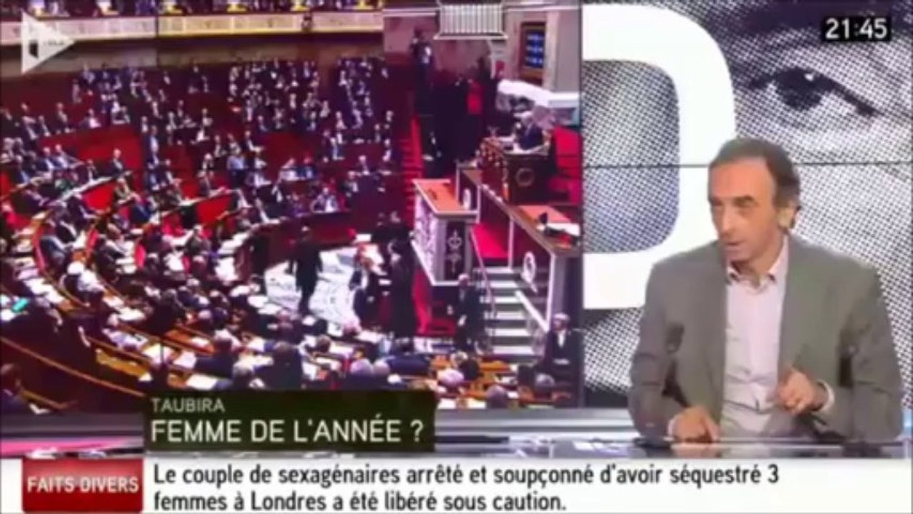 Eric Zemmour sur Christiane Taubira "femme de l'année"
