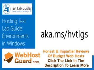 Hosting the Windows Server 2012 Base Configuration test lab in Hyper V