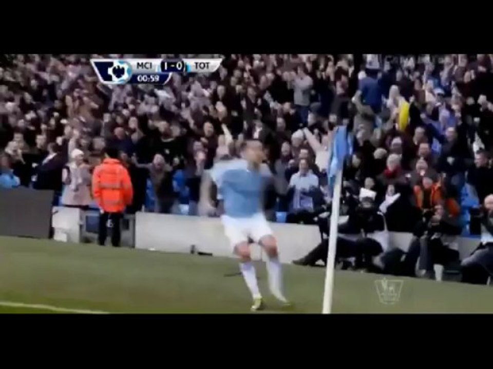 Jesús Navas Amazing Goal (1-0) Manchester City - Tottenham Hotspur 6:0