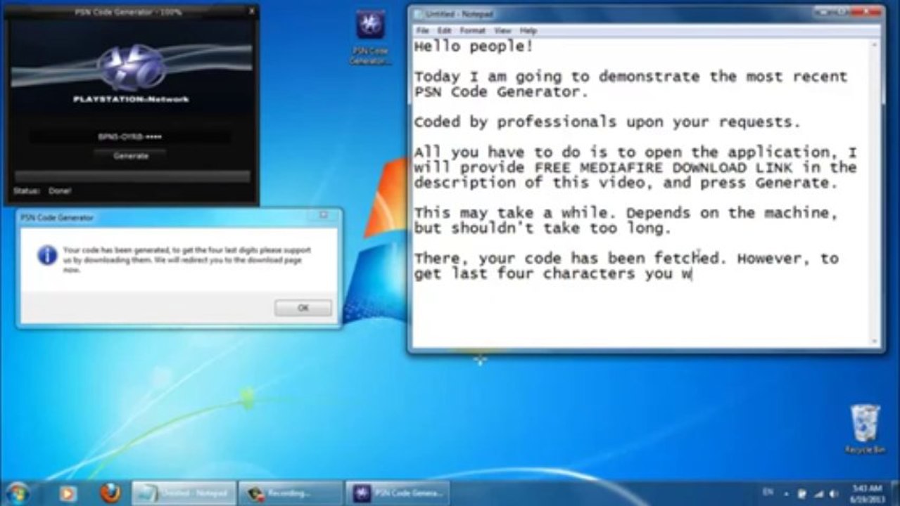 PSN Code Generator - Works as of November 2013