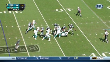 Dolphins defense, sack, 7-yd loss