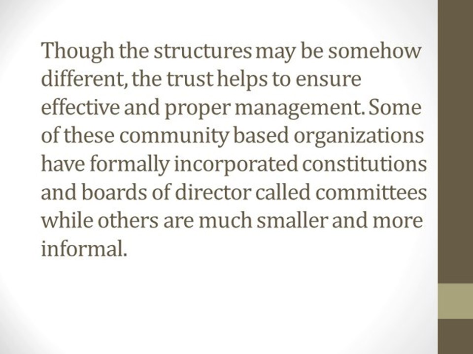 Community based organizations ' place in Relief India