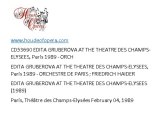 cd53690 EDITA GRUBEROVA AT THE THEATRE DES CHAMPS-ELYSEES, Paris 1989 - ORCH