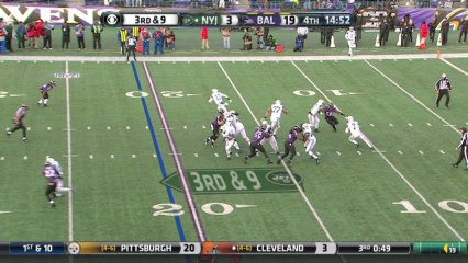 Ravens defense, sack, 7-yd loss
