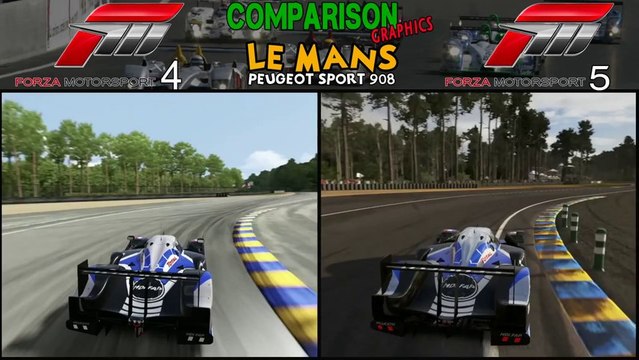 Forza 5 Vs Forza 4 - Peugeot Sport 908 @ Le Mans - Comparison
