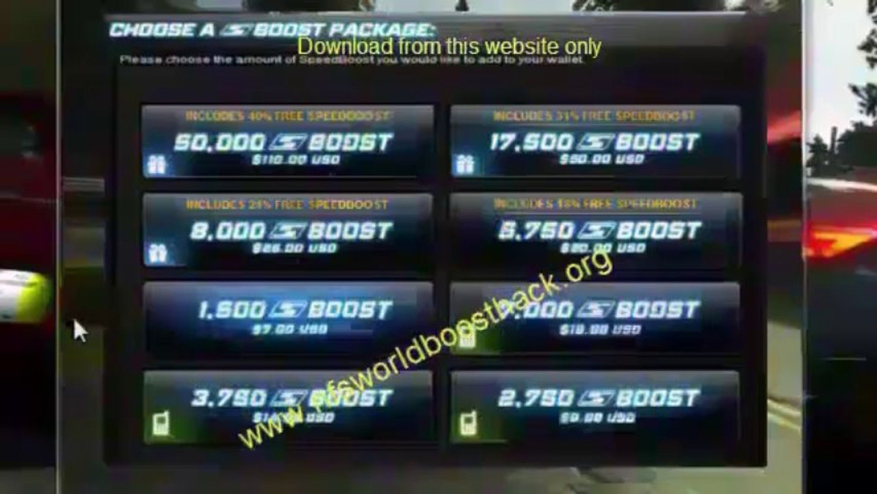 Need For Speed World Boost Hack 2013