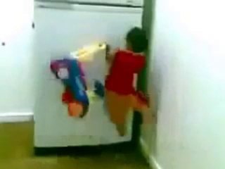 Funny Kid Climbs the Fridge to Fetch Toys