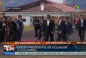 Llega presidente Correa a Ipiales, Colombia