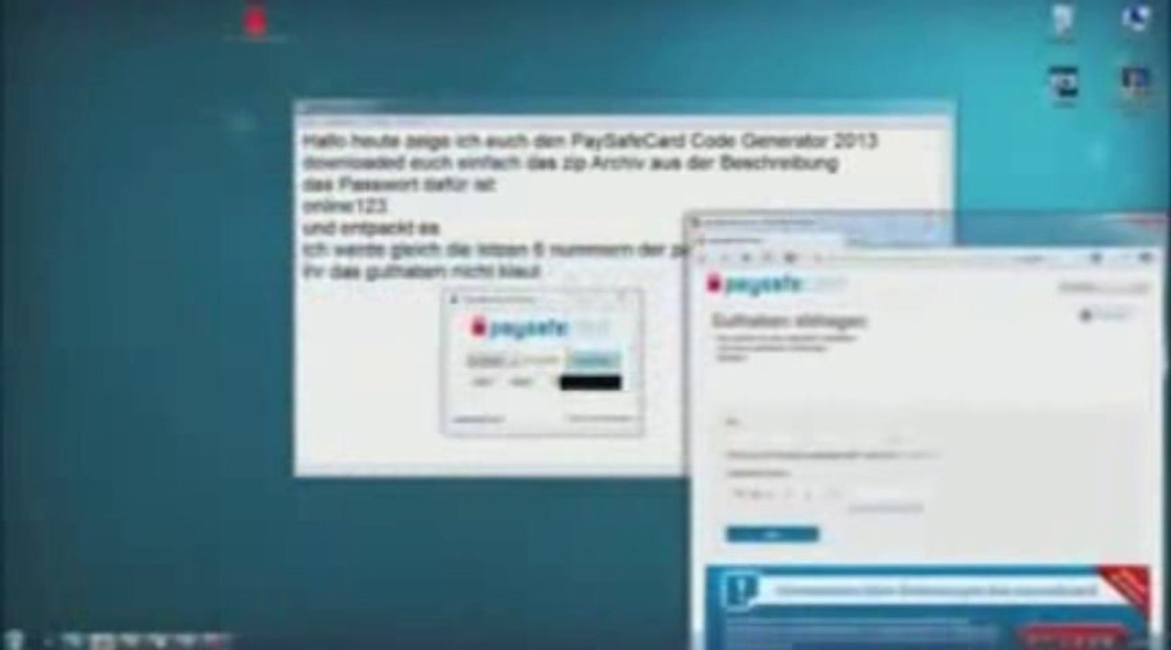 [Gratuit][Telecharger] PaySafeCard Generateur Gratuit Telecharger [Gratuit](Décembre 2013)