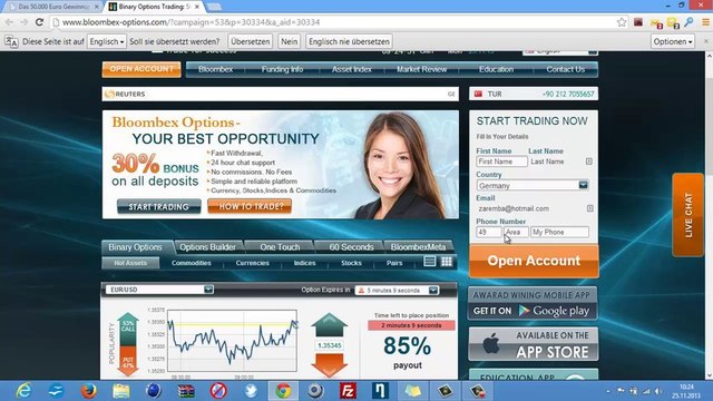 The 50,000 euro prize draw for Binary Options Trader - Video