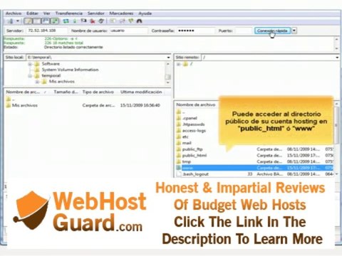 Cómo subir un sitio web a su cuenta hosting utilizando FTP