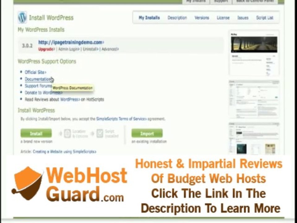 Setting up WordPress with iPage