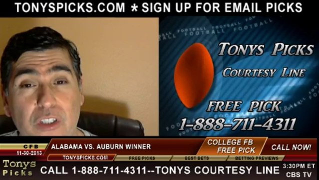 Auburn Tigers vs. Alabama Crimson Tide Pick Prediction NCAAF Odds 11-30-2013